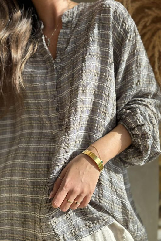 Greta Check Hugh Shirt Earth